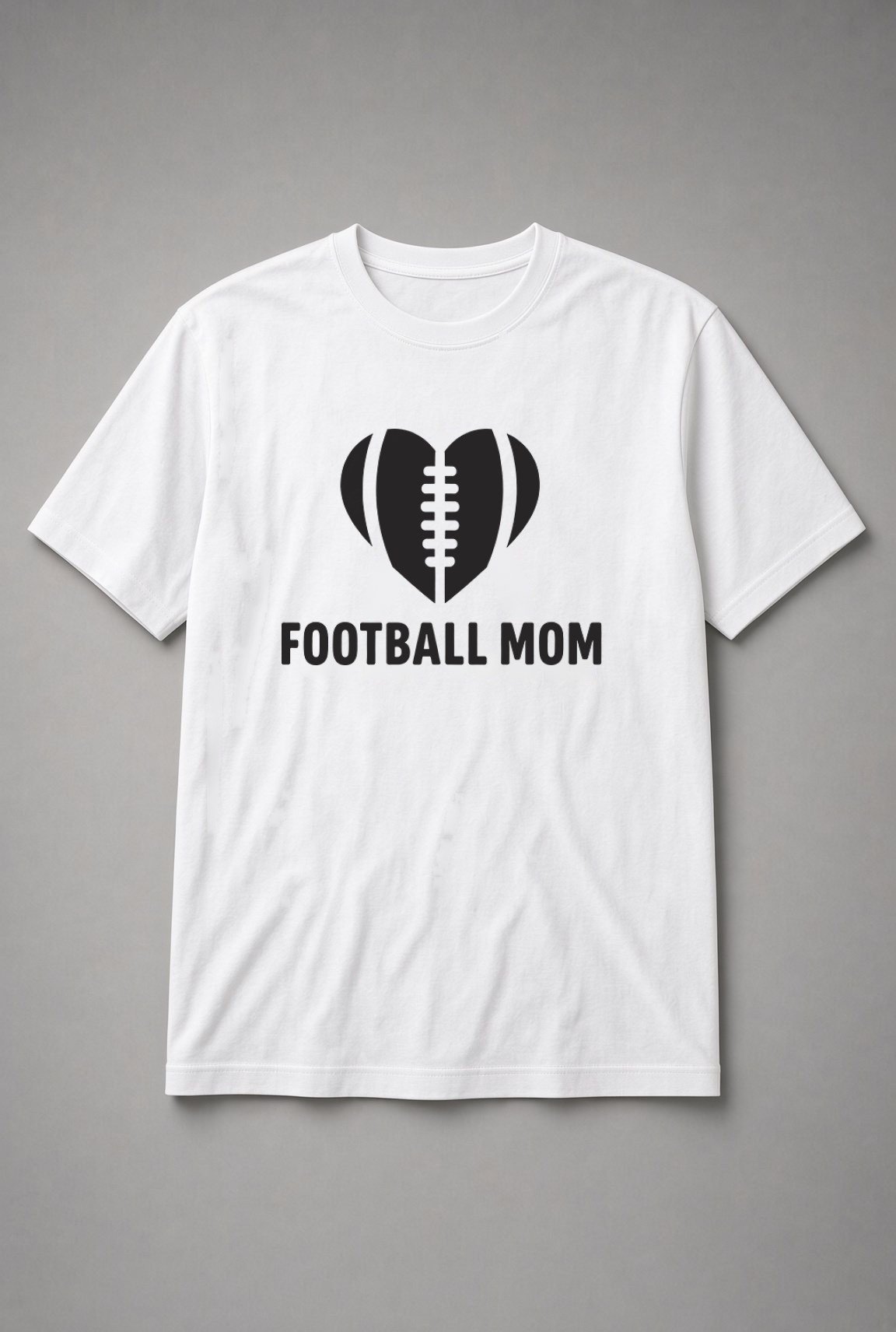 Football Mom Heart Unisex T-Shirt - White