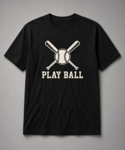Play Ball Crossed Bats Unisex T-Shirt - Black