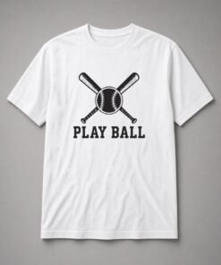Play Ball Crossed Bats Unisex T-Shirt - White